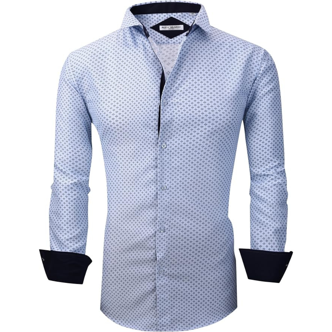 Alex Vando Men's Regular Fit Button Down Printed Casual Shirt
