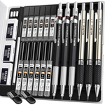 6-Piece Nicpro Art Mechanical Pencil Set W/ 12-Lead Refills Case