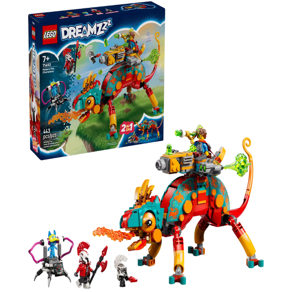 443-Piece LEGO DREAMZzz Mateo's Fire Chameleon Building Toy (71492)