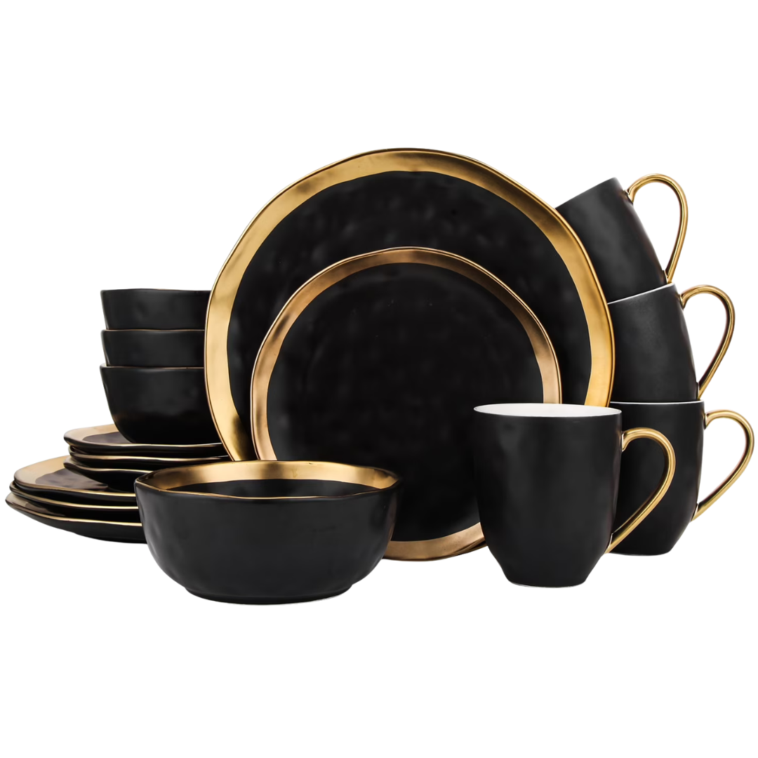 16-Piece Stone Lain Florian Porcelain Dinnerware Set For 4