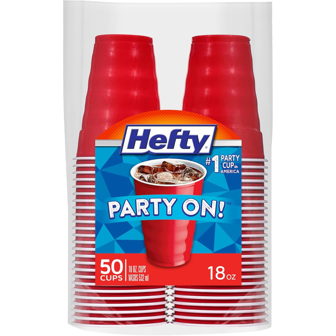 50-Count 18-Oz Hefty Party On Disposable Plastic Cups