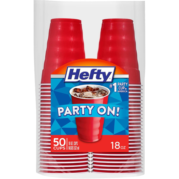 50-Count 18-Oz Hefty Party On Disposable Plastic Cups