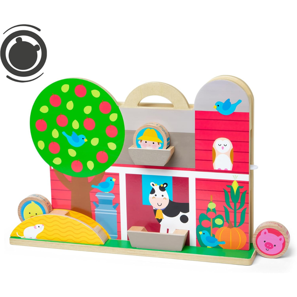 Melissa & Doug GO Tots Wooden Barnyard Tumble with 4 Disks