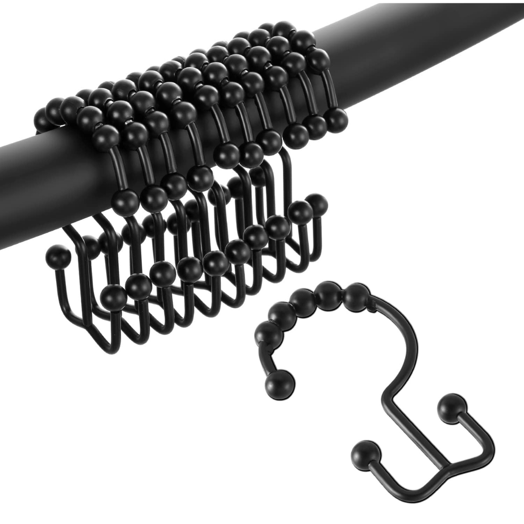 Set of 12 Stainless Steel Shower Curtain Hooks