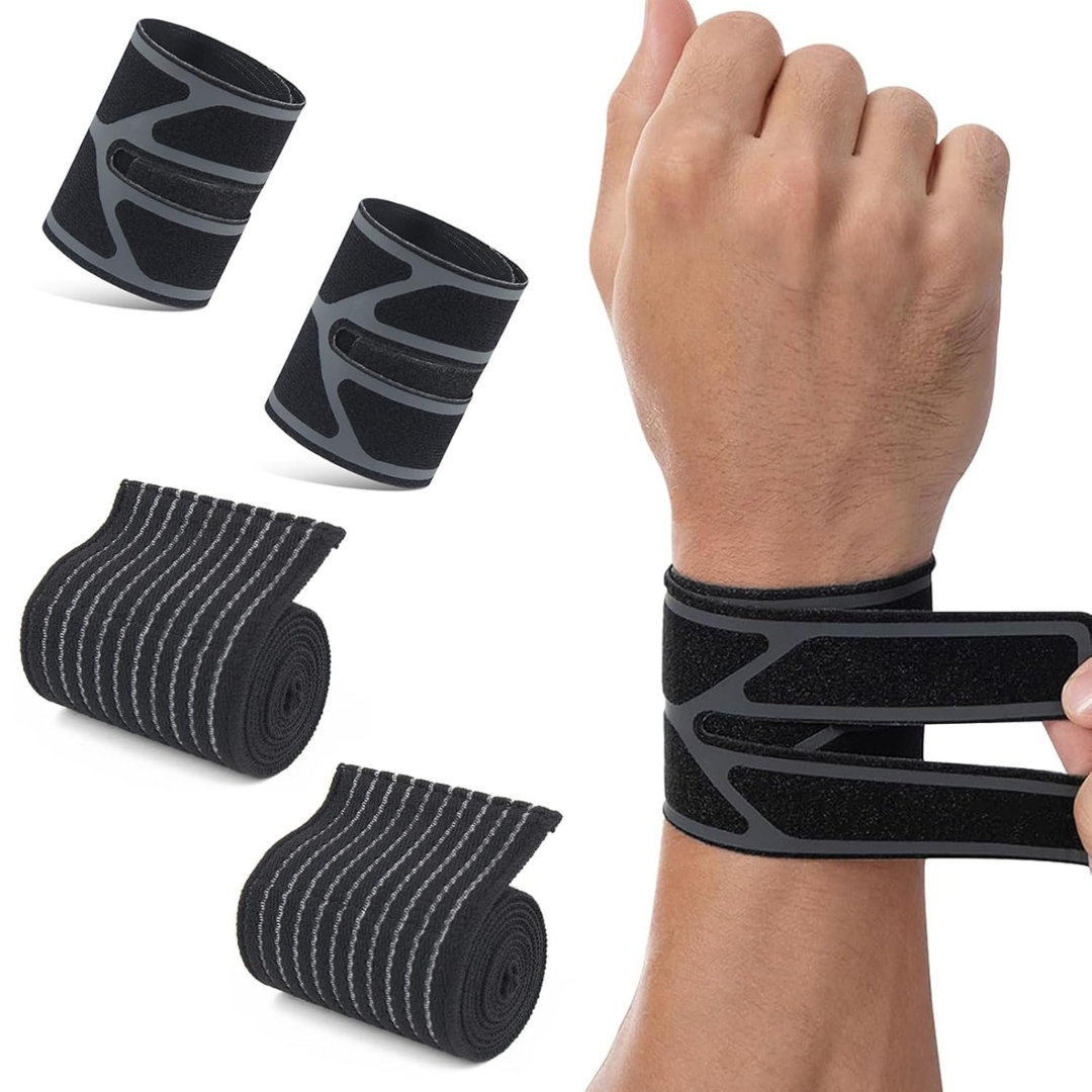 2-Piece Self-Adhesive Elastic Wrist Support Brace