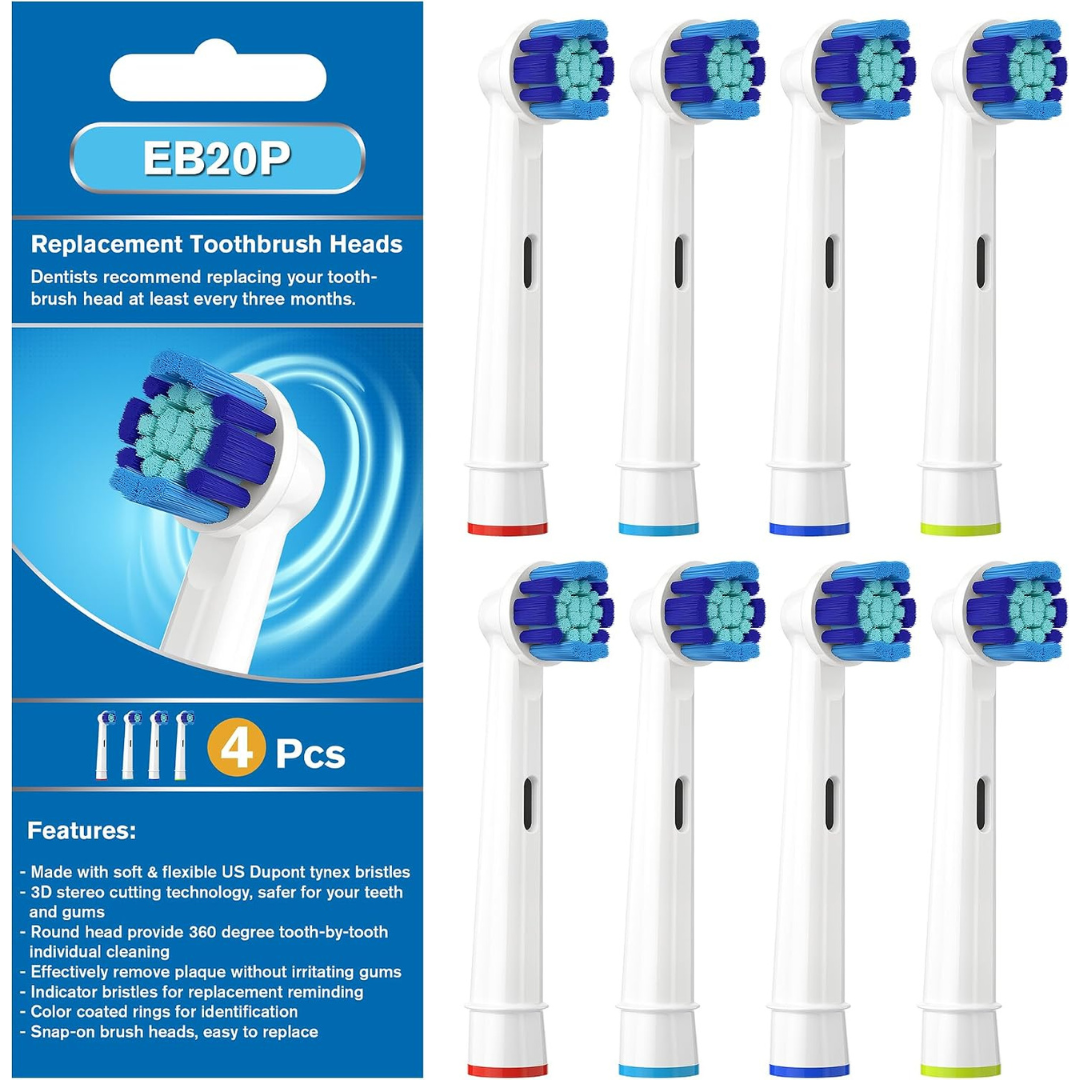 8-Piece Electric Toothbrush Heads Compatible with Oral-B