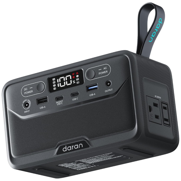 DaranEner 89.6Wh LiFePO4 Portable Power Station with Dual USB-C/USB-A Ports