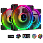 3-Pack AI Aureola Duo 120mm RGB PWM Dual Light Loop Fan
