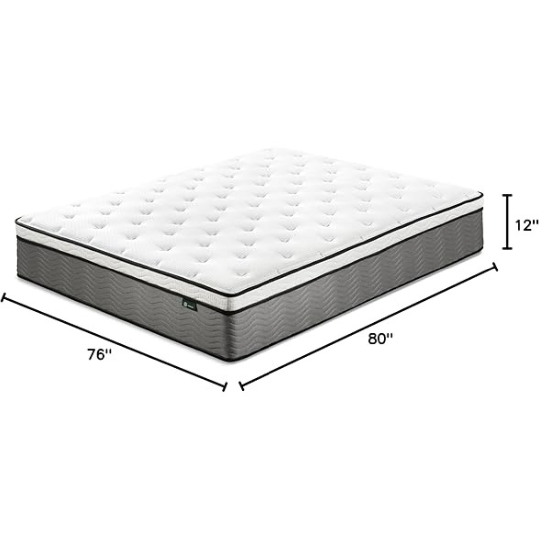 12" Zinus True Support Hybrid Mattress, King Size (New Version)