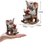 FOXMIS Weather Resistance Lucky Miniature Elephant Garden Statues
