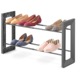 Whitmor Gunmetal 2-Tier Expandable Shoe Rack
