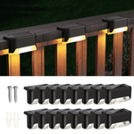 16-Piece Waterproof LED Solar Step Deck Lights