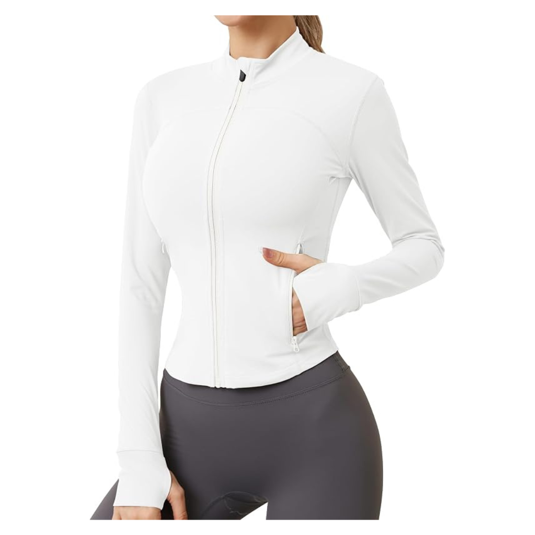 Women's Zip Up Lightweight Athletic Slim Fit Track Jacket