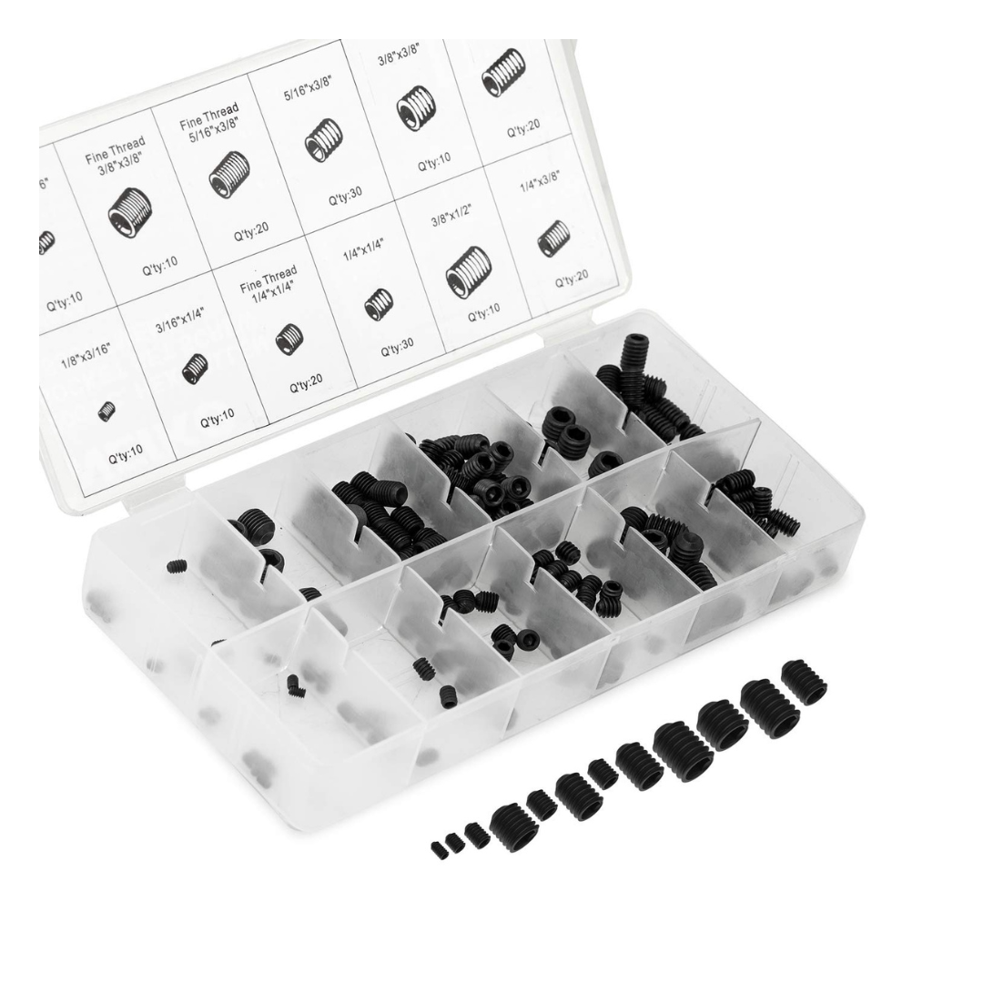 200-Piece NEIKO 50484A Internal Hex Allen Set Screw Assortment Kit