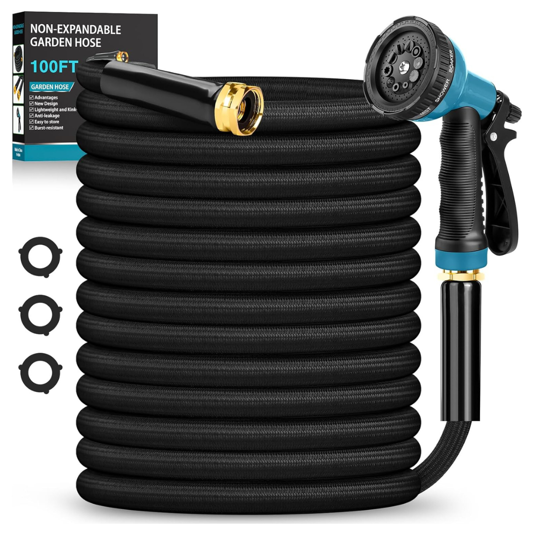100FT Non-Expanding Lightweight Hose With 10-Function Nozzle