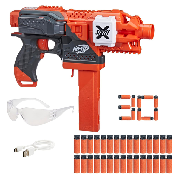 Nerf Pro Stryfe X Dart Semi-Auto Blaster W/ Rechargeable 1000mAh LiPo Battery