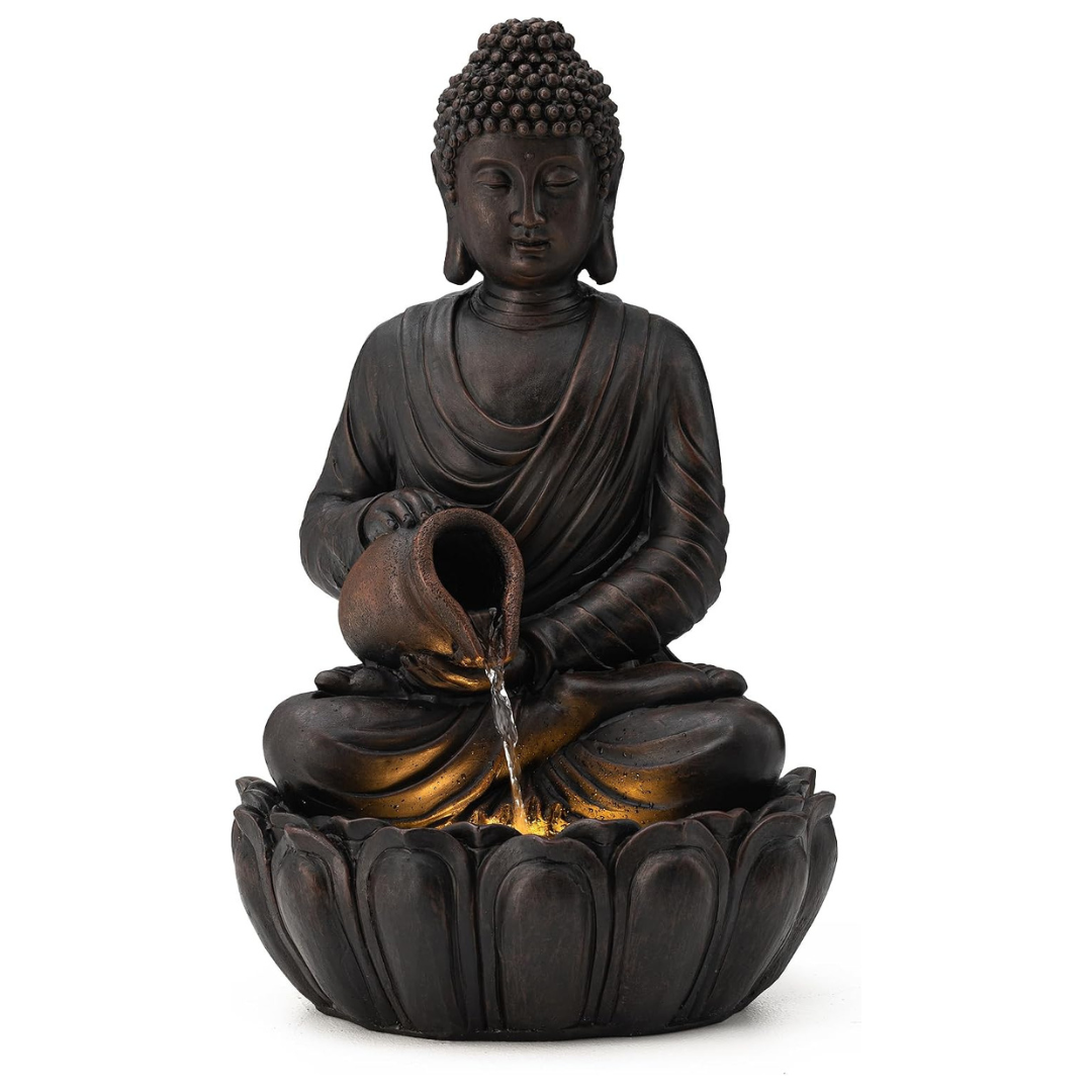 Outdoor 2 Tier Zen Style Buddha Water Fountains