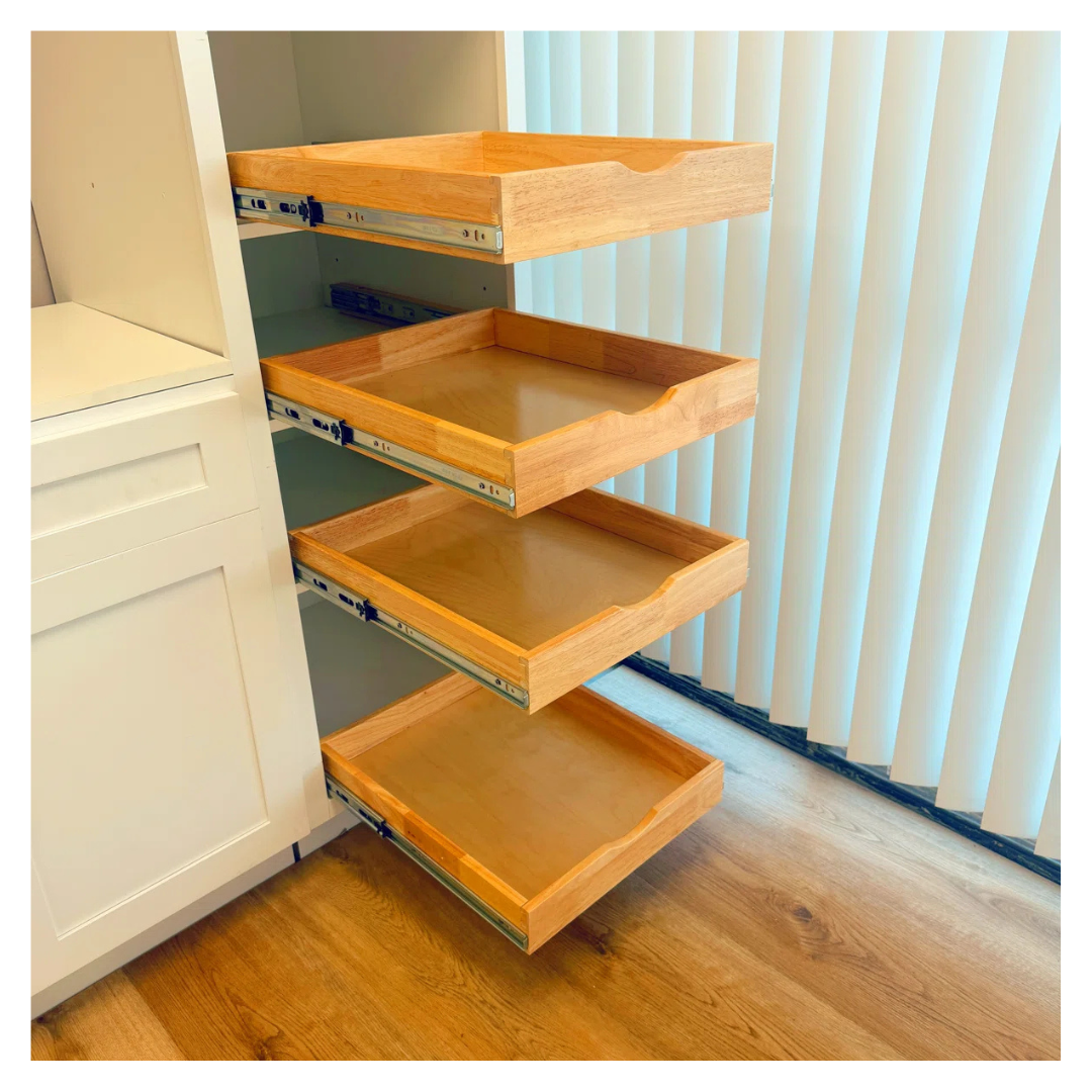 Rebrilliant 15" Pre-Assembled Solid Wood Pull Out Cabinet Organizer