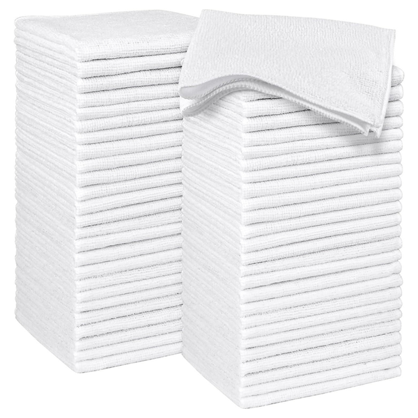 50-Pack Highly Absorbent Microfiber Washcloths Towels (12" X 12")
