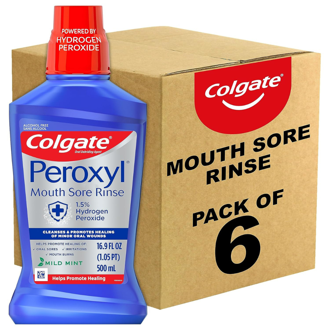 6-Pack 16.9-Oz Colgate Peroxyl Antiseptic Mouthwash & Mouth Sore Rinse (Mild Mint)
