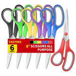 6-Pack 8" All Purpose Comfort Grip Scissors