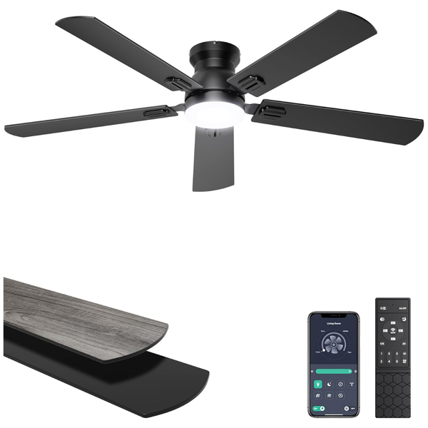 52" Low Profile Ceiling Fans W/ Lights & Remote/APP Control