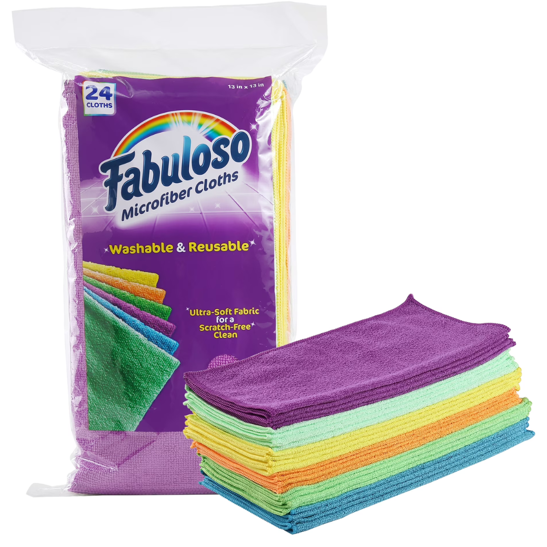 24-Count 13" X 13" Fabuloso Lint-Free Microfiber Cleaning Cloths