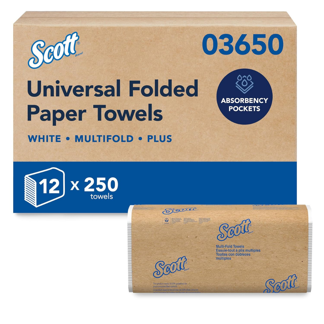 3000-Count 9.2" X 9.4" Scott Professional Universal Multifold Paper Towels (03650)