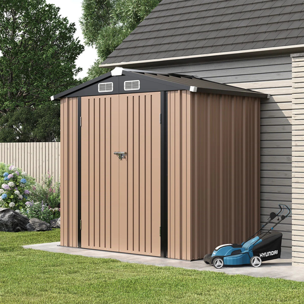 JolyDale 6.4 Ft. W X 4.0 Ft. D Metal Storage Shed With Metal Base Frame Kit