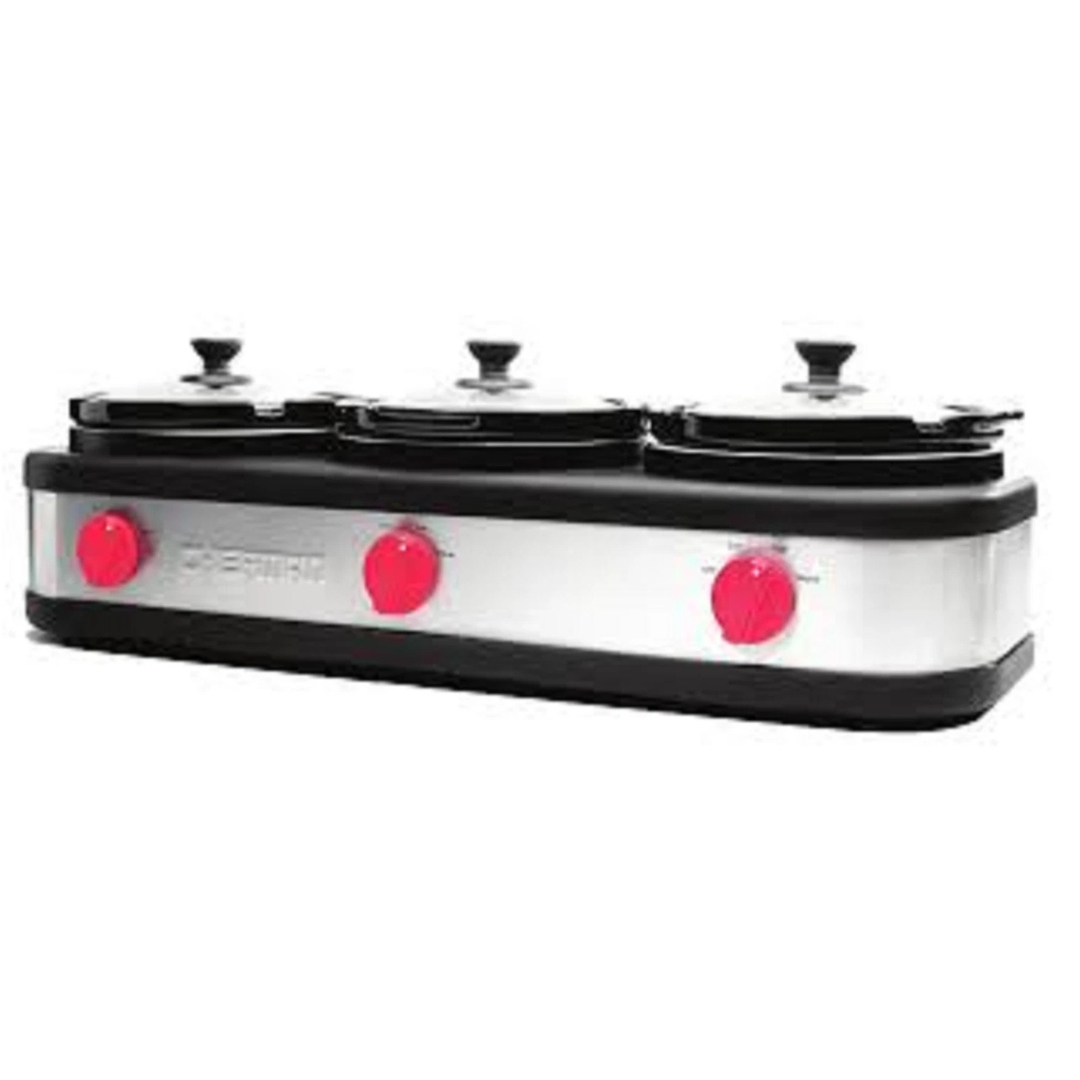 7.5-Qt Chefman Stainless Steel Triple Slow Cooker & Food Warmer