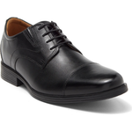 Clarks Men's Whiddon Cap Toe Dress Shoes (Black Leat)