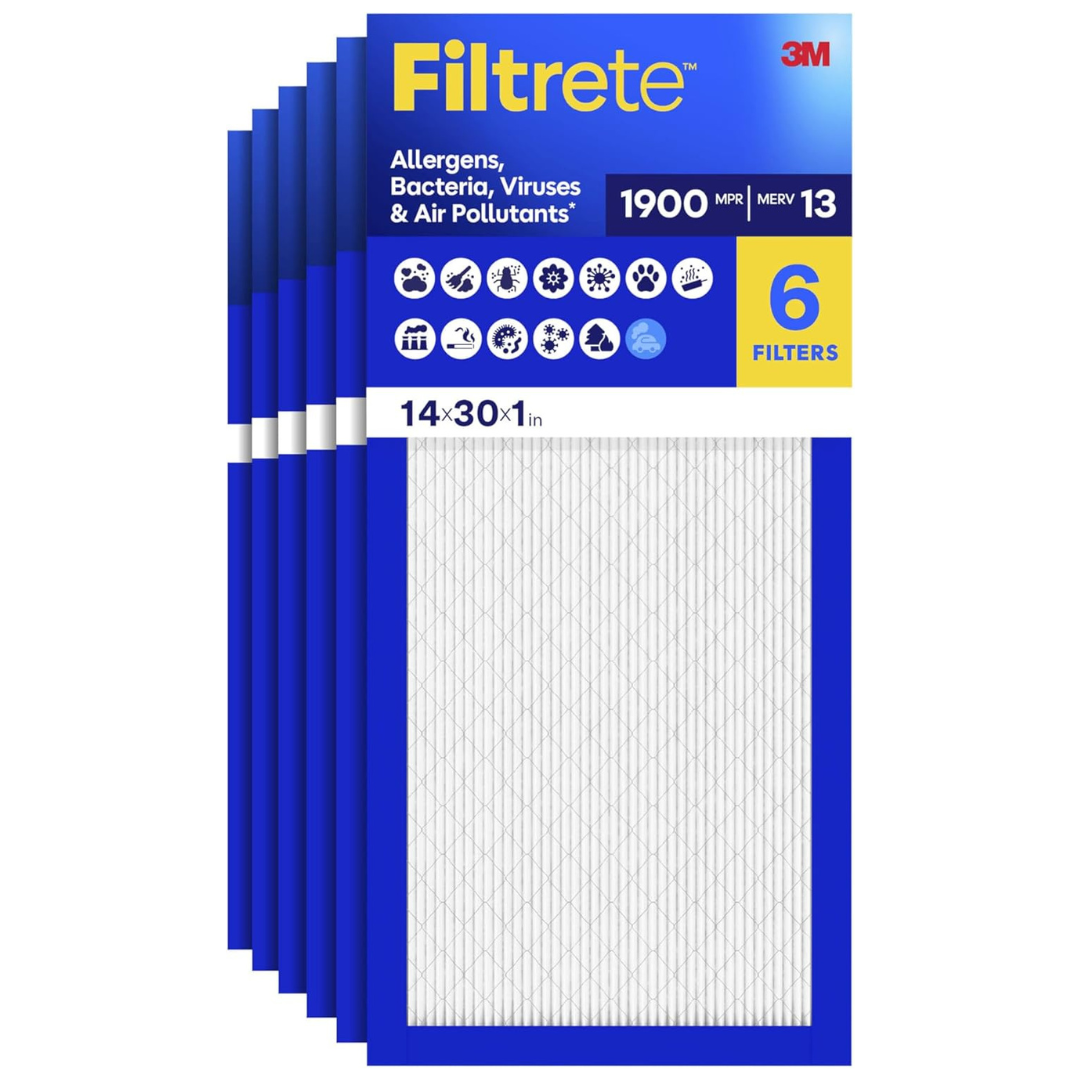 6-Pack Filtrete 14"x30"x1" HVAC Furnace Air Filter