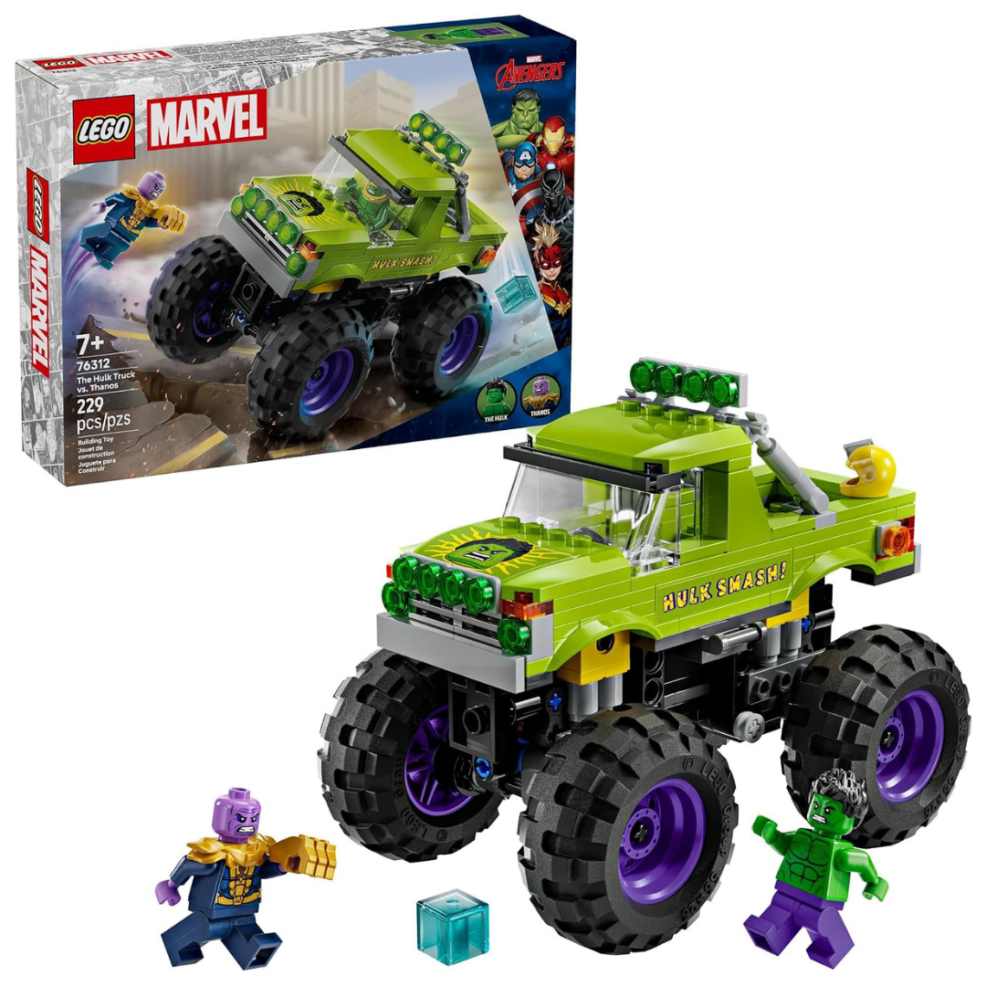 229-Piece LEGO Marvel The Hulk Truck Vs. Thanos Monster Truck Building Toy (76312)