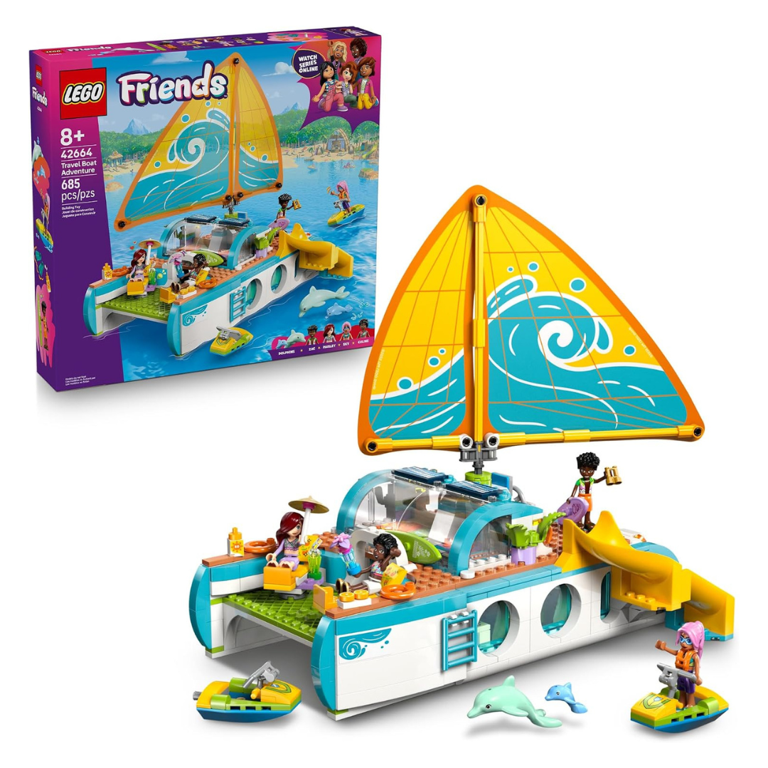 685-Piece LEGO Friends Travel Boat Adventure Pretend Play Building Toy