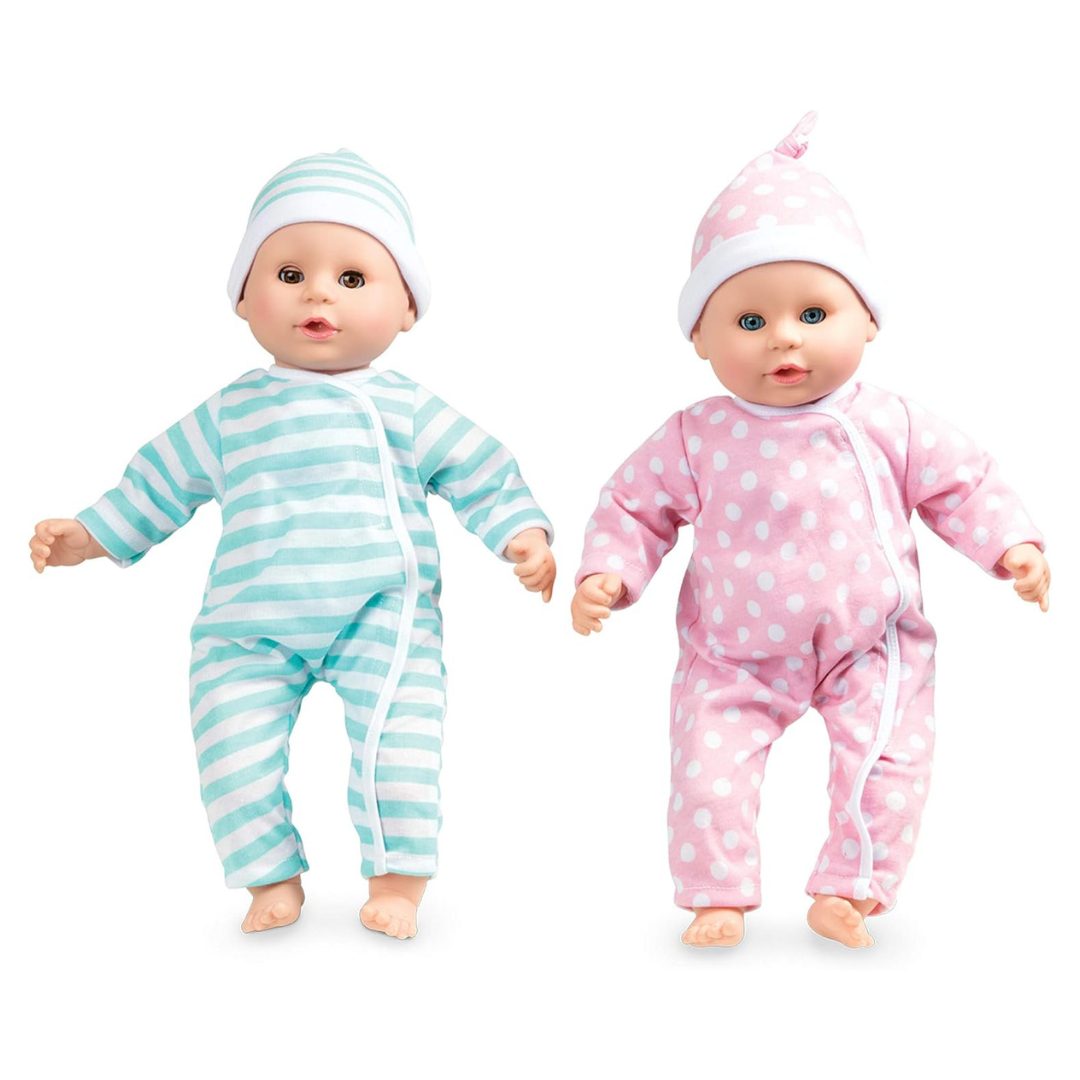 15" Melissa & Doug Realistic Twin Baby Dolls With Accessory