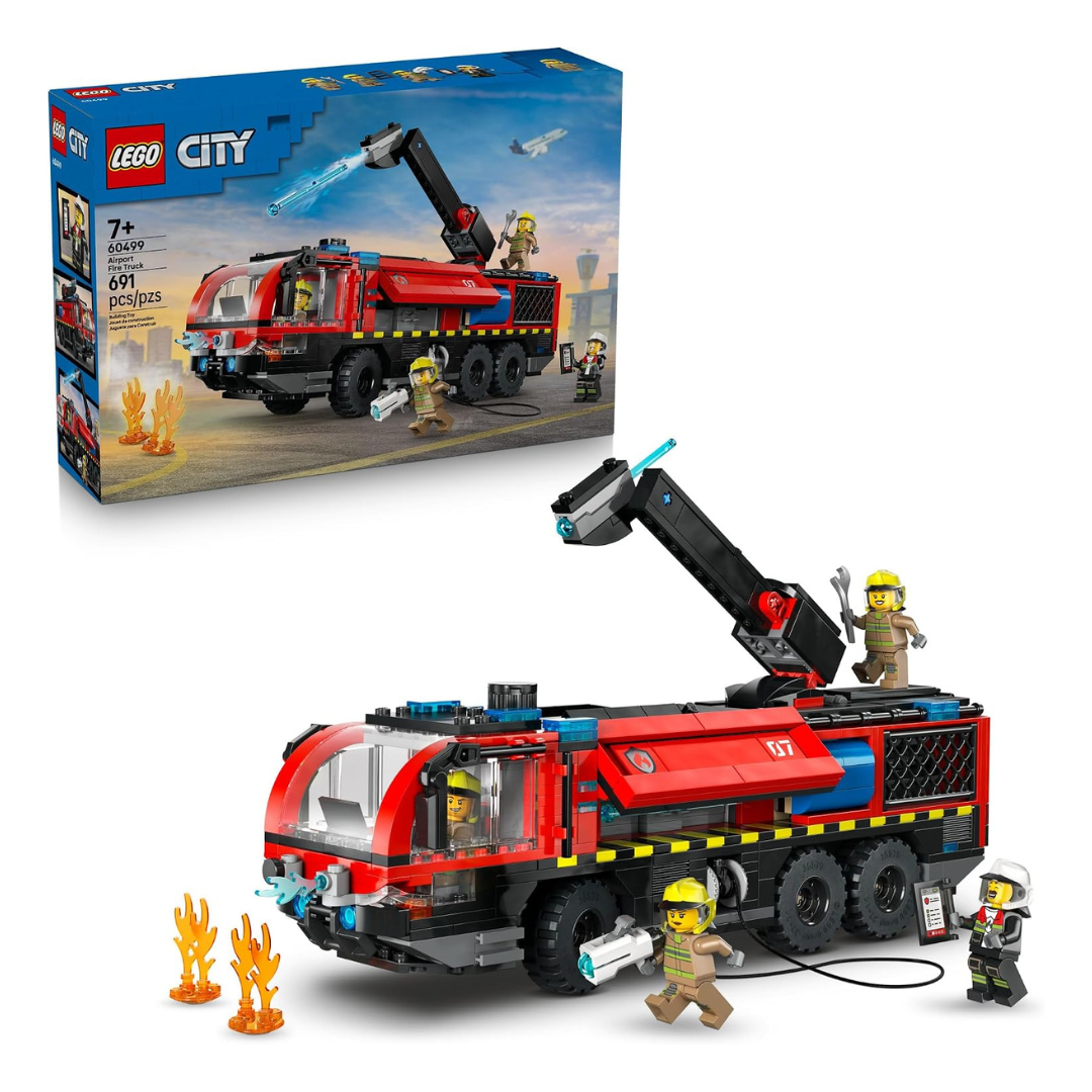 691-Piece LEGO City Airport Fire Truck Kids Building Toy (60499)