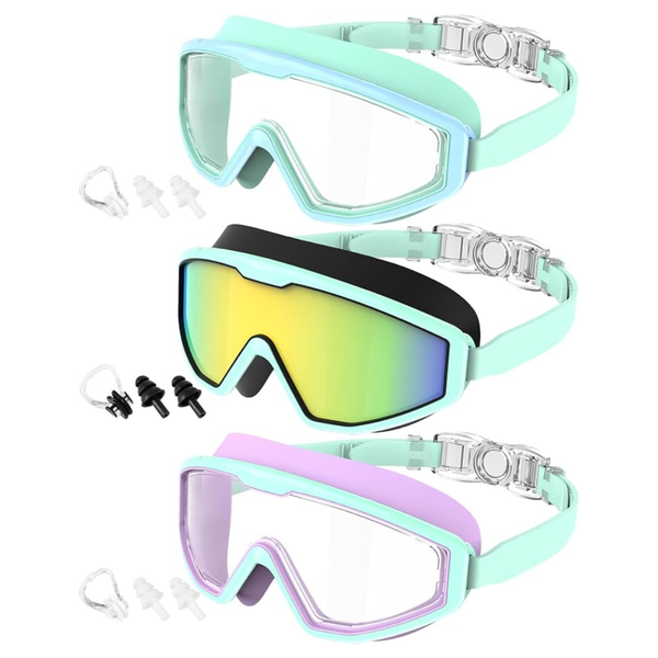 3-Count Kids' Swim Goggles W/ Anti-Fog UV-Protective Lenses (2 Colors)