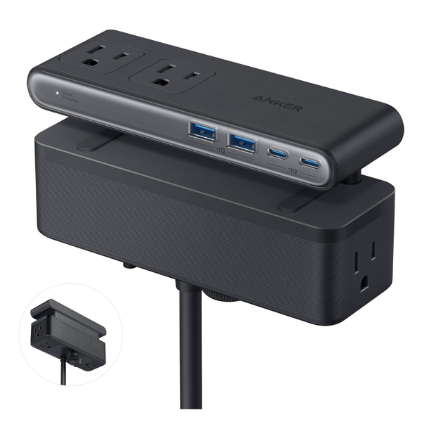 10-in-1 Anker Nano 5ft 70W Desk Clamp Power Strip W/ 6 AC Outlets & 4 X USB-C/A Ports