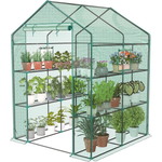 Newbulig Walk-in Outdoor Greenhouse W/ 2-Tier 8 Plant Shelves