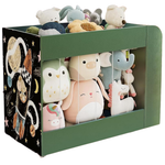 3-in-1 Stuffed Animal Storage Zoo With Side Drawing Chalkboard