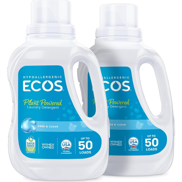 2-Pack 50-Oz ECOS 100 Loads Laundry Detergent Liquid