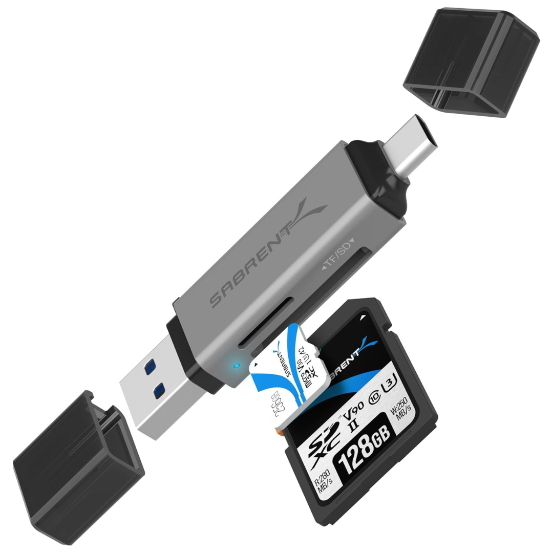 Sabrent USB 3.0 & USB Type-C OTG Memory Card Reader (CR-BCA2)