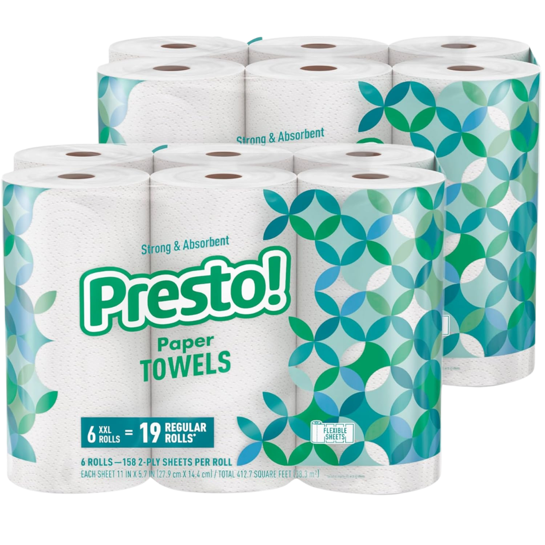 2-Pack (12 Rolls) Presto Ultra-Strong Premium Paper Towels