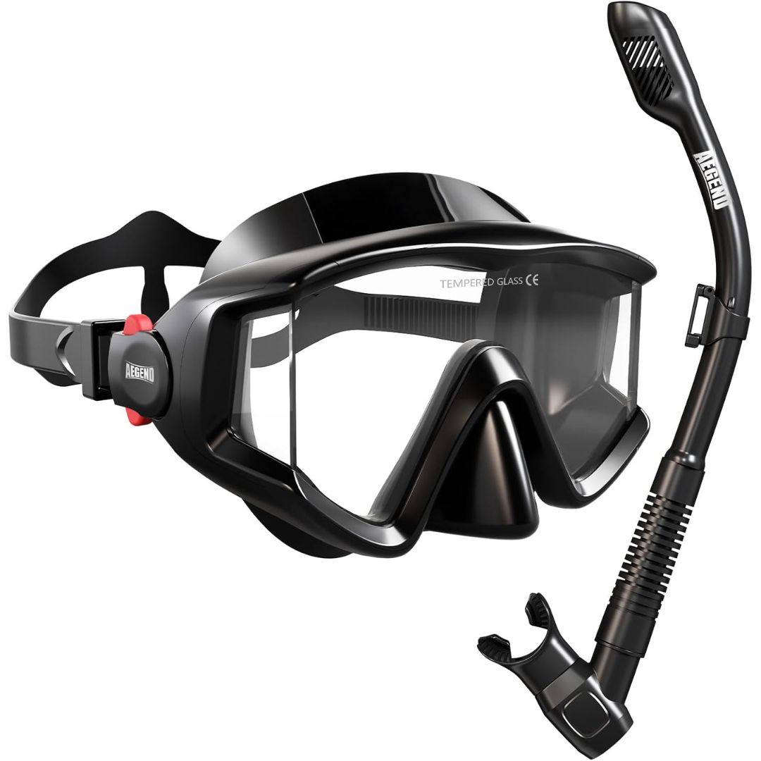 Aegend Snorkeling Gear Snorkel Mask With Dry Top Snorkel