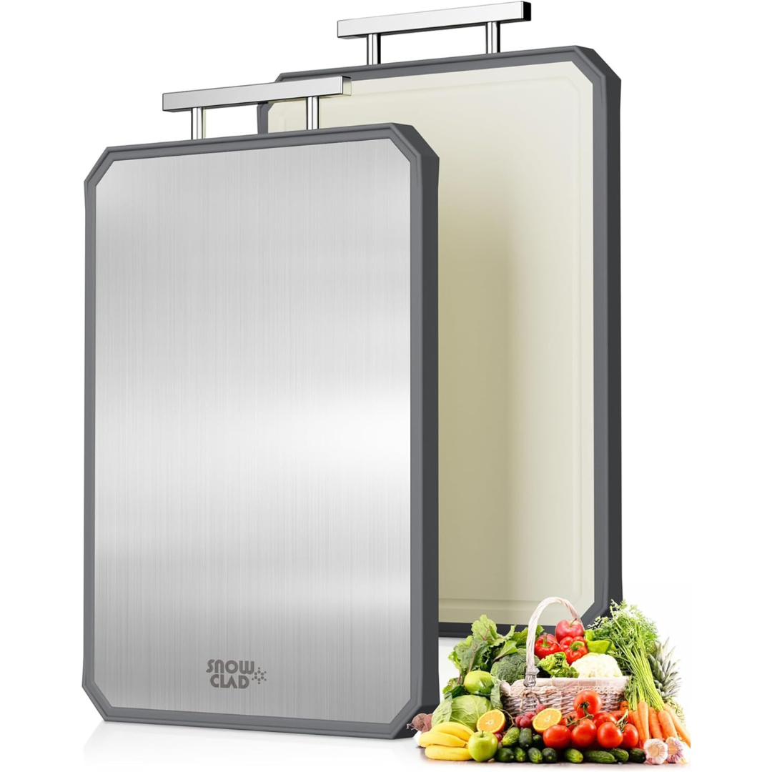 16" X 11" Double-Sided Stainless Steel Cutting Board