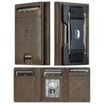 Furid RFID-Blocking Slim Trifold Leather Wallet