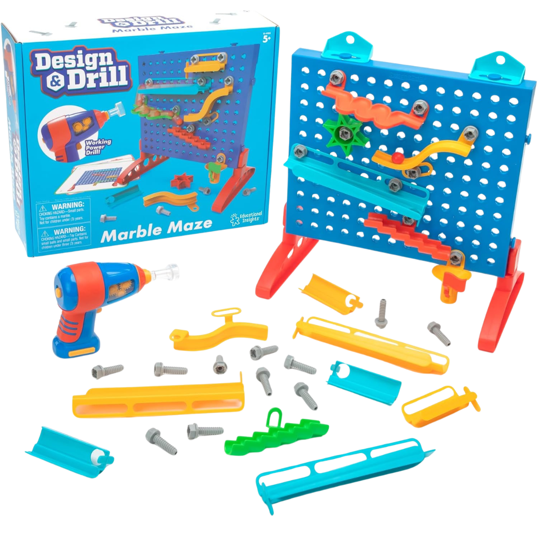 50-Piece Design & Drill Marble Maze Toy With Electric Drill