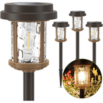 4-Pack XMCOSY+ 20 LM Glass Outdoor Solar Pathway Lights