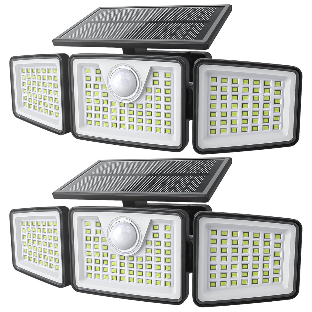 2-Pack Daphino 2500-Lumen Solar Lights W/ Motion Sensor