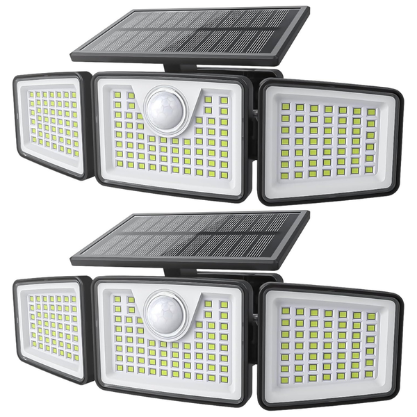 2-Pack Daphino 2500-Lumen Solar Lights W/ Motion Sensor
